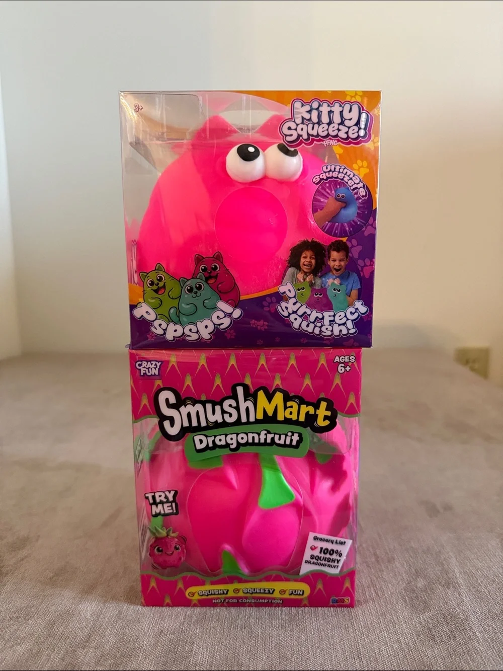 SmushMart Dragonfruit & Kitty Squeeze Fidget Toys | New